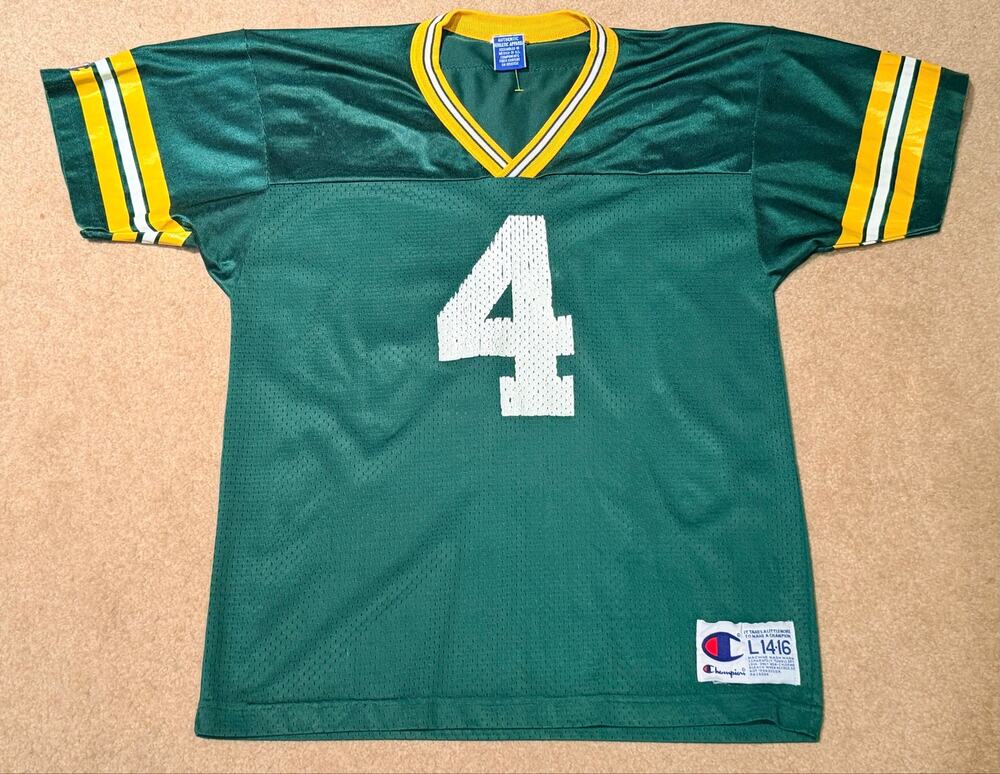 Vintage Champion Green Bay Packers Brett Favre #4 Youth Jersey Size L 14-16